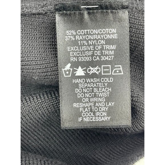 Nic + Zoe Women's Petite Black Long Sleeve Rhinestones Zip Knit Sweater Size PL - Picture 7 of 12